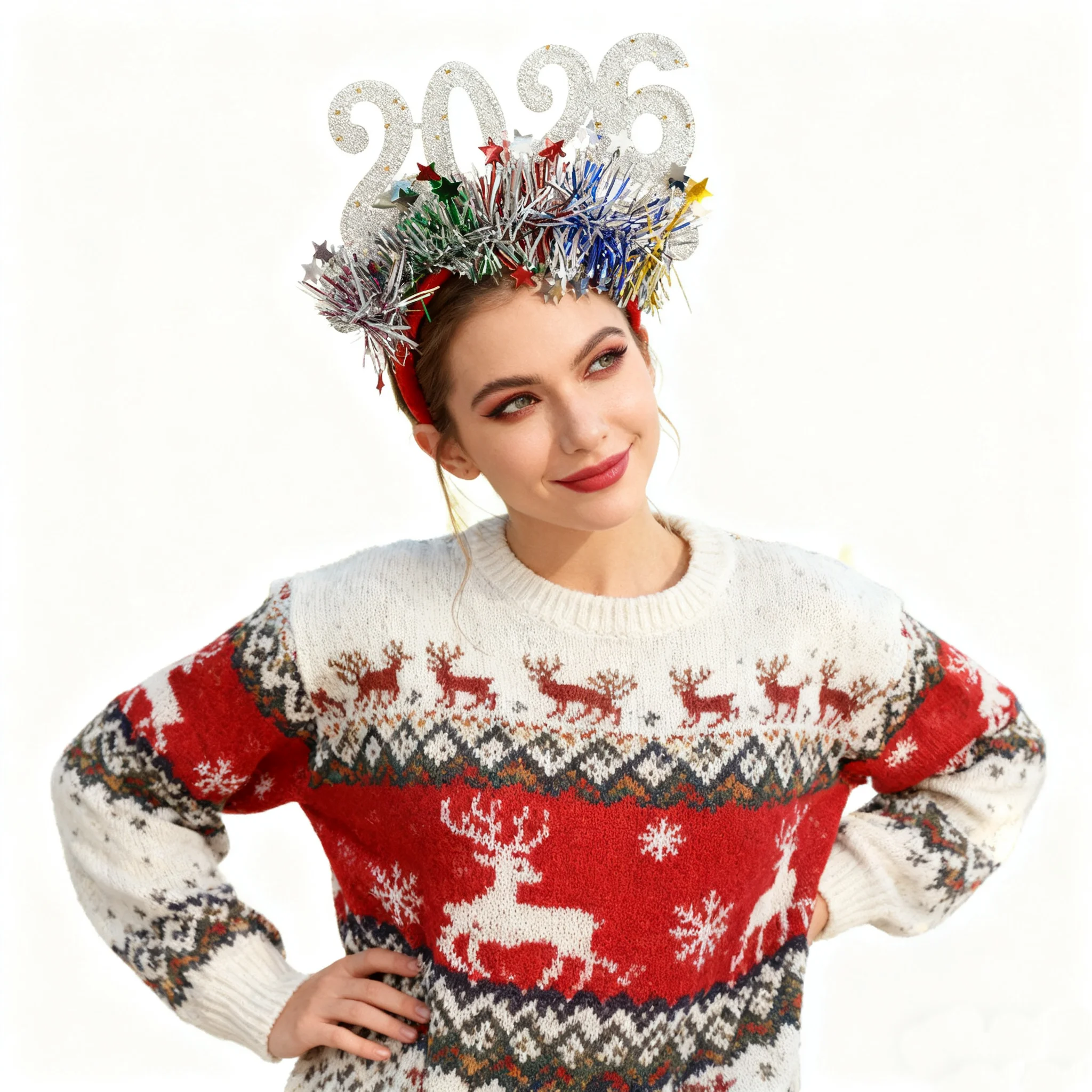 AWAYTR عيد الميلاد 2026 الترتر رباط شعر النساء البلاستيك المشارب الفتيات الشعر هوب واسعة حافة عقال إكسسوارات الشعر هيرباند جديد