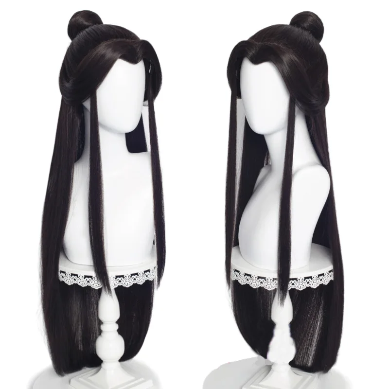 애니메이션 Tian Guan Ci Fu Xie Lian 코스프레 코스튬 가발, 대나무 모자 소품, 흰색 HanFu 복장, Xie Lian 유니폼, 할로윈 의상