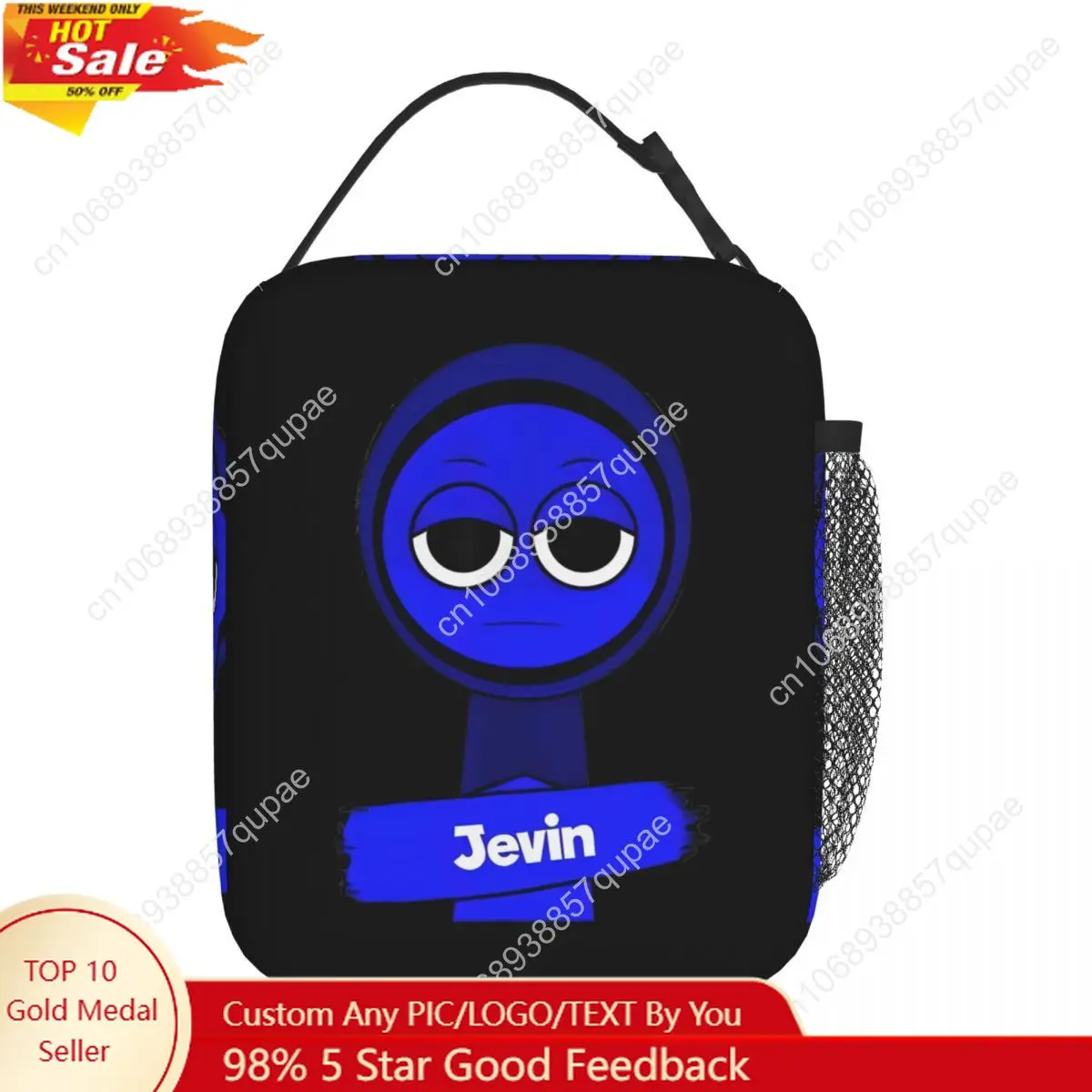 

Sprunki Jevin Funny Game Insulated Lunch Bags Large Lunch Container Cooler Bag Tote Lunch Box College Travel Men Women