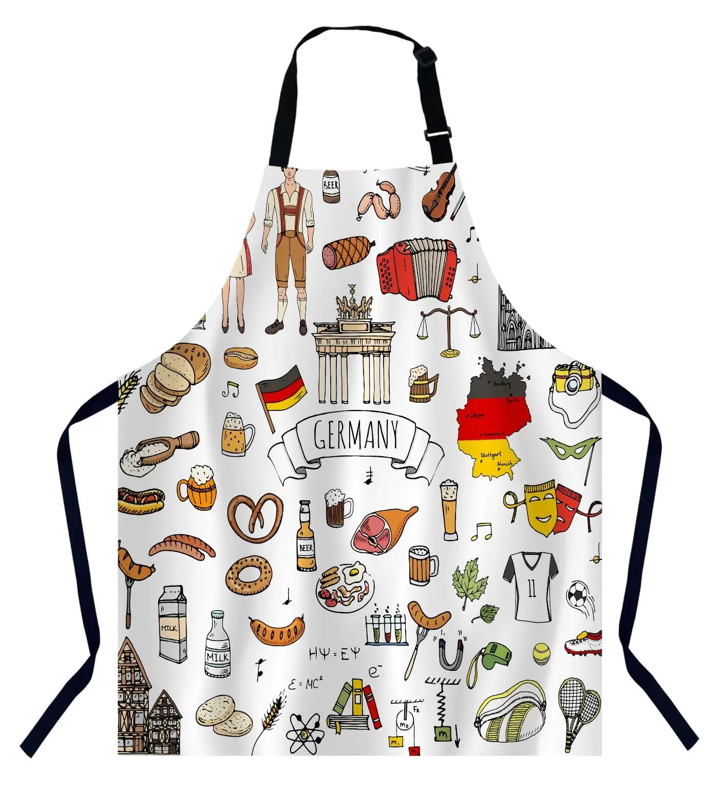 

Food Apron for Women Men, Adjustable Apron Cooking Kitchen Chef Apron for Home Kitchen, Baking Gardening