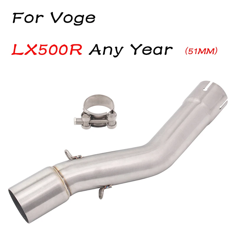 

50.8MM For Voge LX500R Any Year Motorcycle Exhaust Pipe Muffler Mid Pipe Link Connect Tube Slip On Stainless Steel