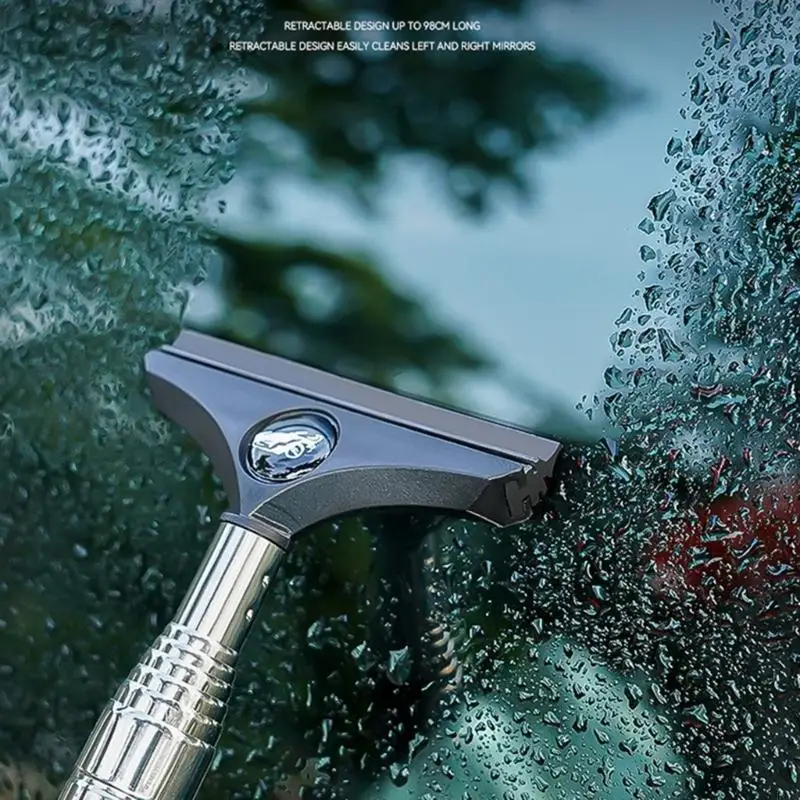 Telescopic Rearview Mirror Squeegee Retractable Rod Window Cleaner Squeegee 