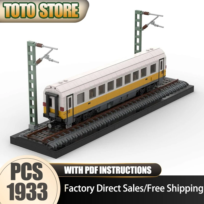 Modèle de train ferroviaire, blocs de construction MOC, modèle de train express aéroportuaire modulaire, briques technologiques, jouet de construction à assembler, cadeaux