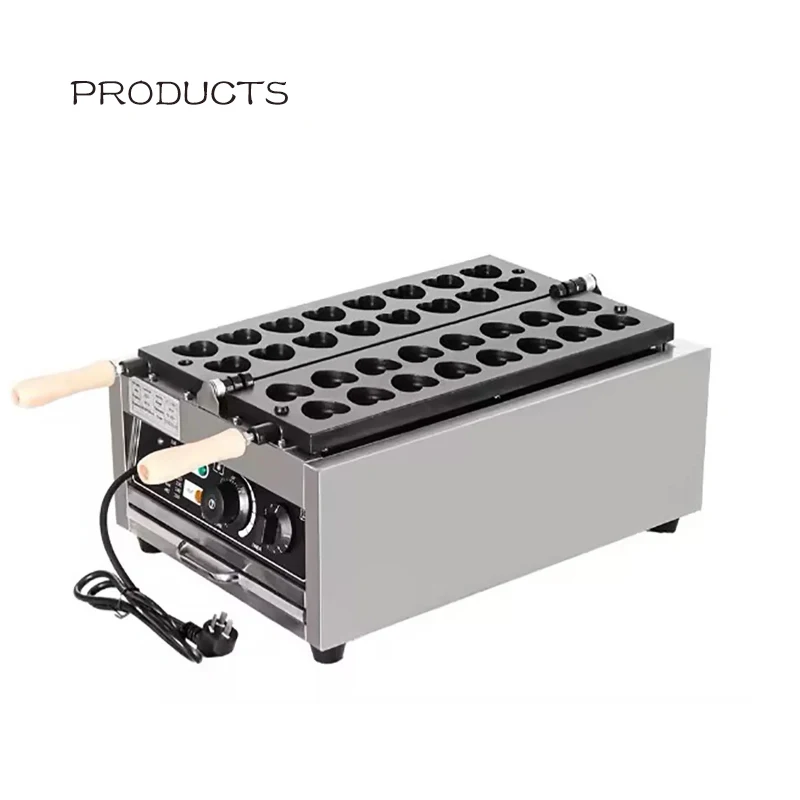 Commercial Mini Pancakes Machine 16 Holes Heart Shaped Mini Dutch Pancake Waffle Makers 3000W Poffertjes Grill Machine