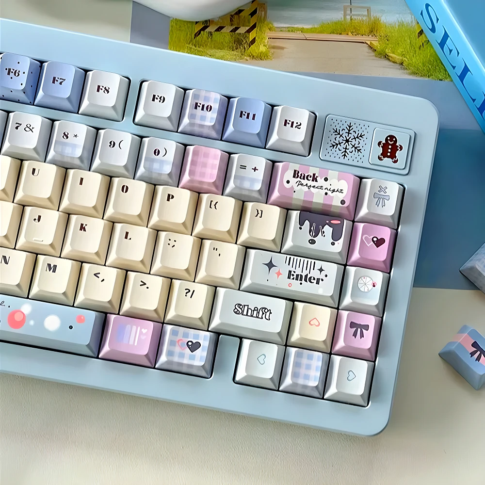 

Microbrew Bubbles Cherry Keycaps PBT 129 Keys Girl Keycaps Personalized for 60/64/84/98/108 Mechanical Keyboard MX Switch