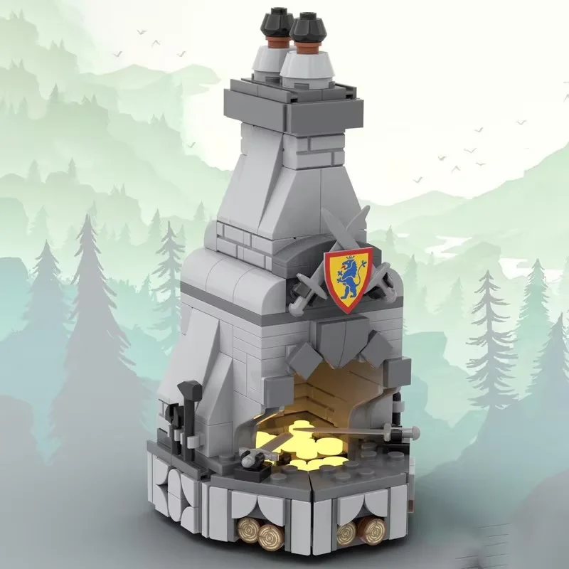 Força medieval e rack de vegetais modelo moc blocos de construção brinquedo conjunto criativo presente do feriado ornamento