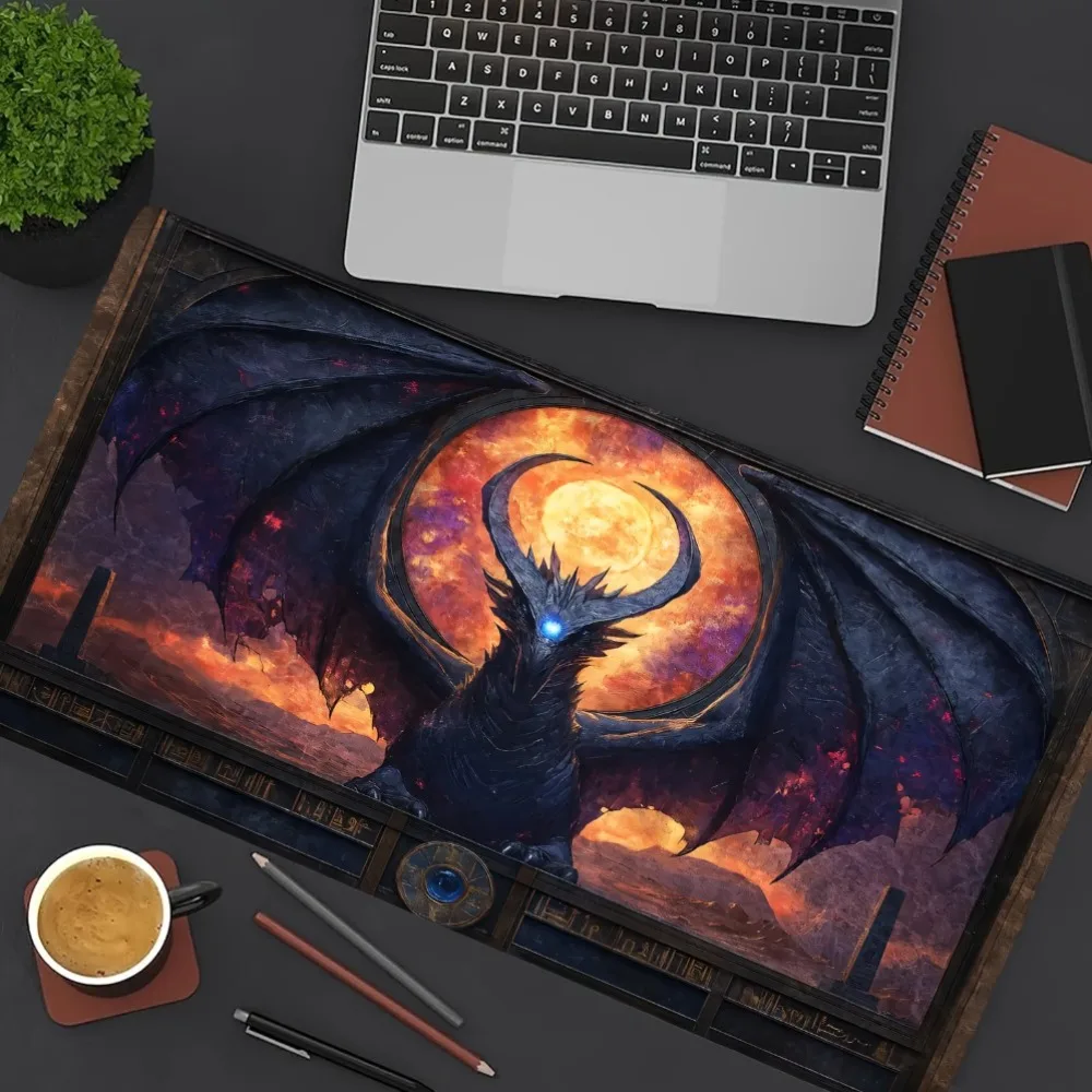 2D 1pc Vintage Egyptian Gaming Mouse Pad - Extra Large Locked Edge Non-Slip Desk Mat for Office & Home
