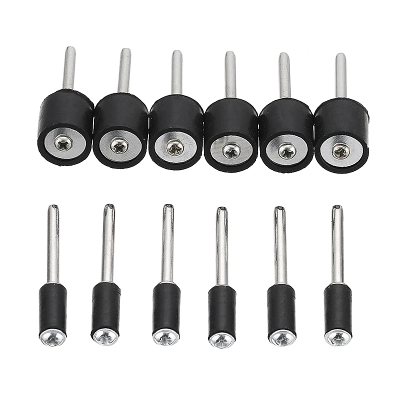 12Pcs 1/8 Inch Shank Sanding Drum 12.7mm 6.3mm Rubber Mandrel Mini Drill Dremel Rotary Tool Accessories