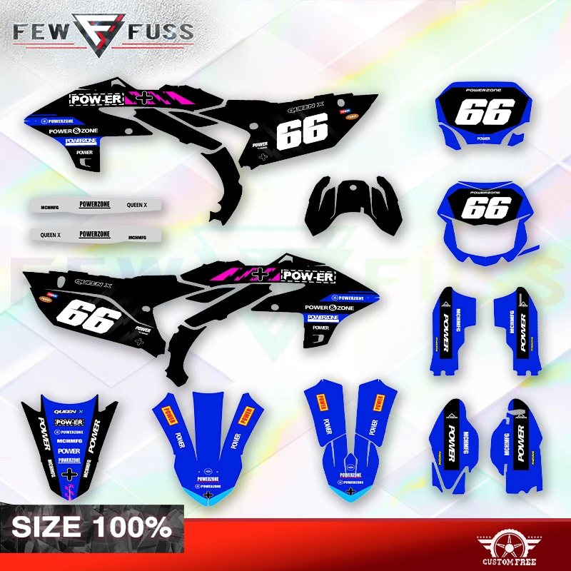 Fewfuss Racing Holographic Chrome Graphics Stickers for Yamaha YZF450 2023‑2025, YZF250 2024 to 2026 Complete Decal 03