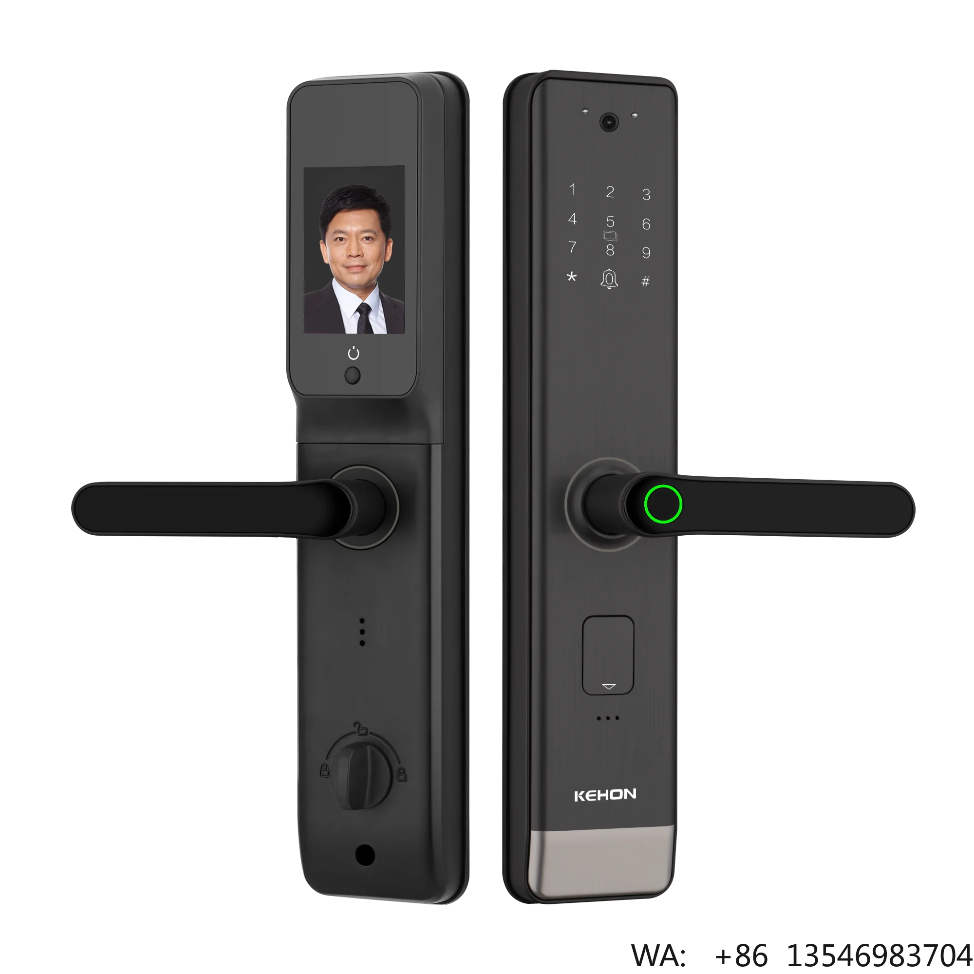 KEHON K808V Tuya Smart WiFi Digital Door Lock Fingerprint Code RFID  Card Access Cats Eye Camera Aluminum