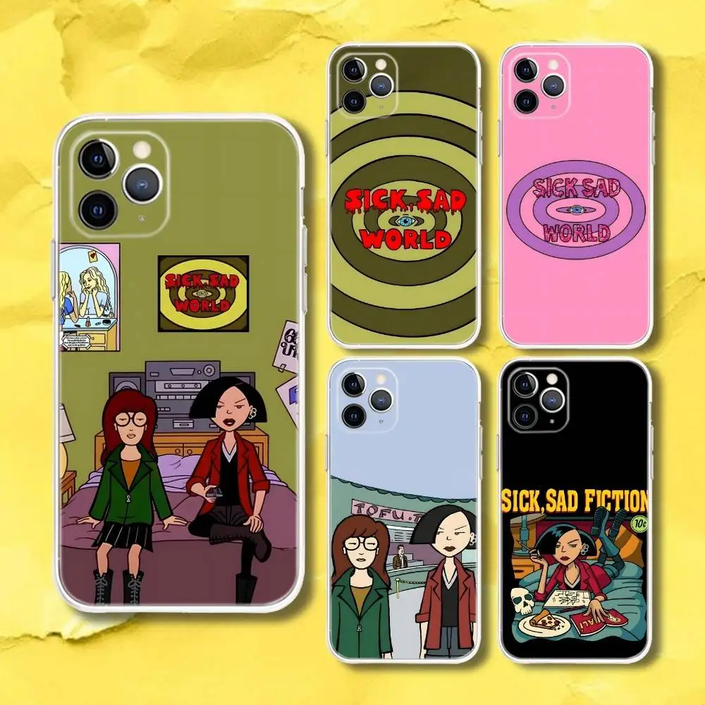 

Cool D-Daria Cartoon Girl Phone Case For iPhone 17,16,15,11,12,14,13 Pro Max Plus Mini X,XS,XR,7,16E Air Transparent Cover