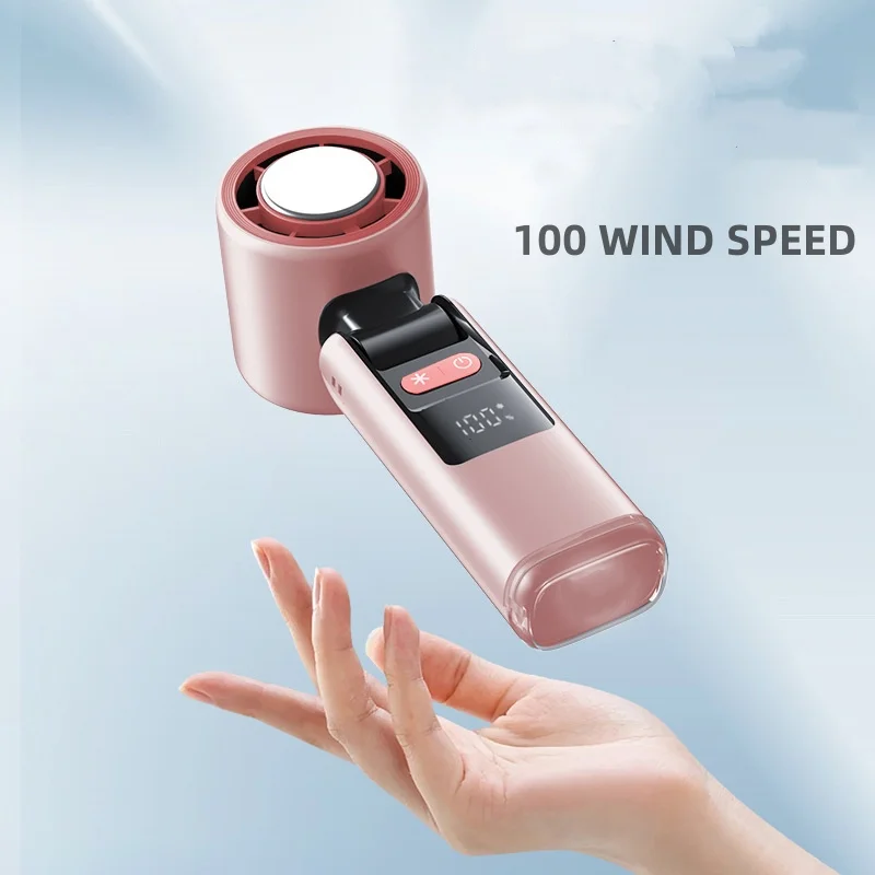 

New Mini Handheld Fan 100 Speed Portable Desktop Fans Instant Cooling with Ice Mode Rechargeable Stylish Fan Cooler for Women