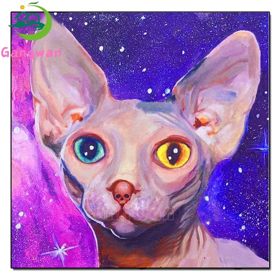 Diamond Painting color animal art Sphynx Cat Diamond Embroidery Full Display Diamond Mosaic Cross Stitch Kit hobby puzzle Needle