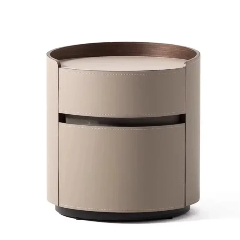

Selected Good Items 2025 Cross-border Modern Saddle Leather Design Furniture Bedside Table