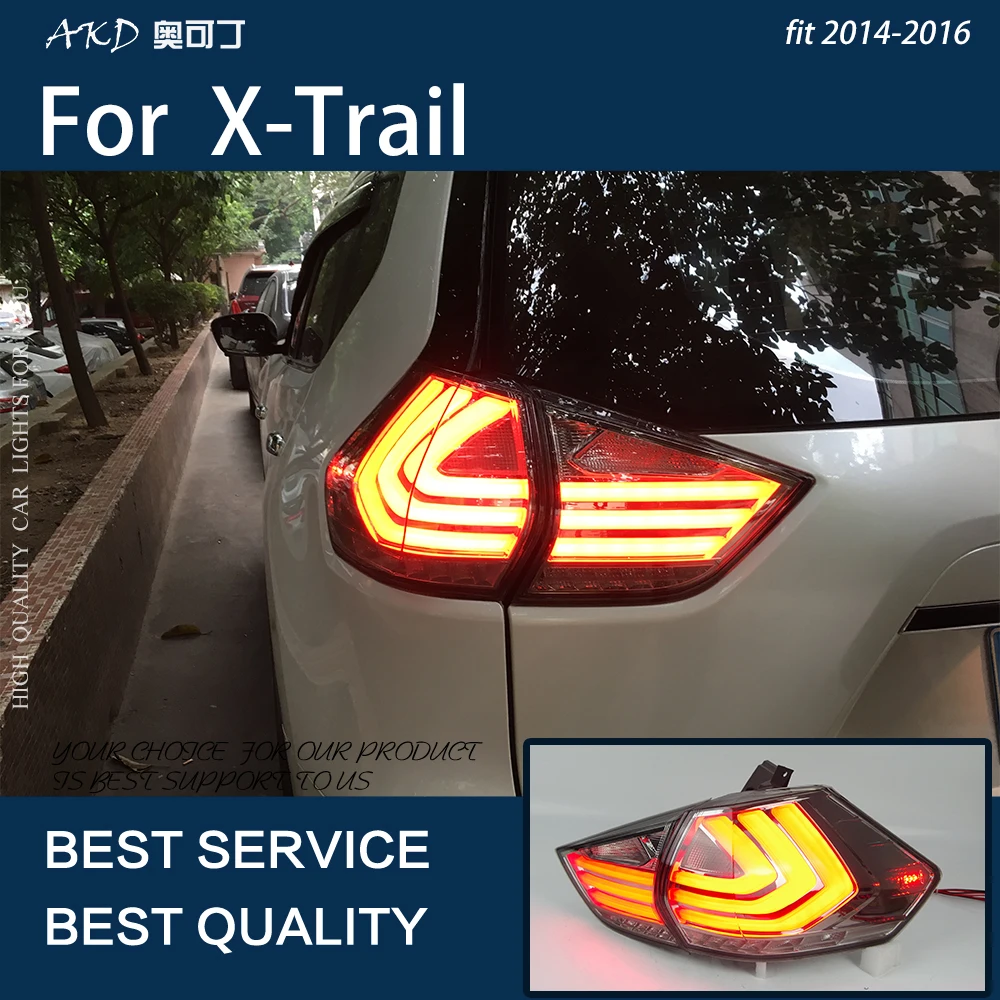 Car Lights For X-Trail Xtrail 2014-2016 LED Auto Taillight Assembly Upgrade Lexus Design Highlight Blink Rear Lamp Accessories