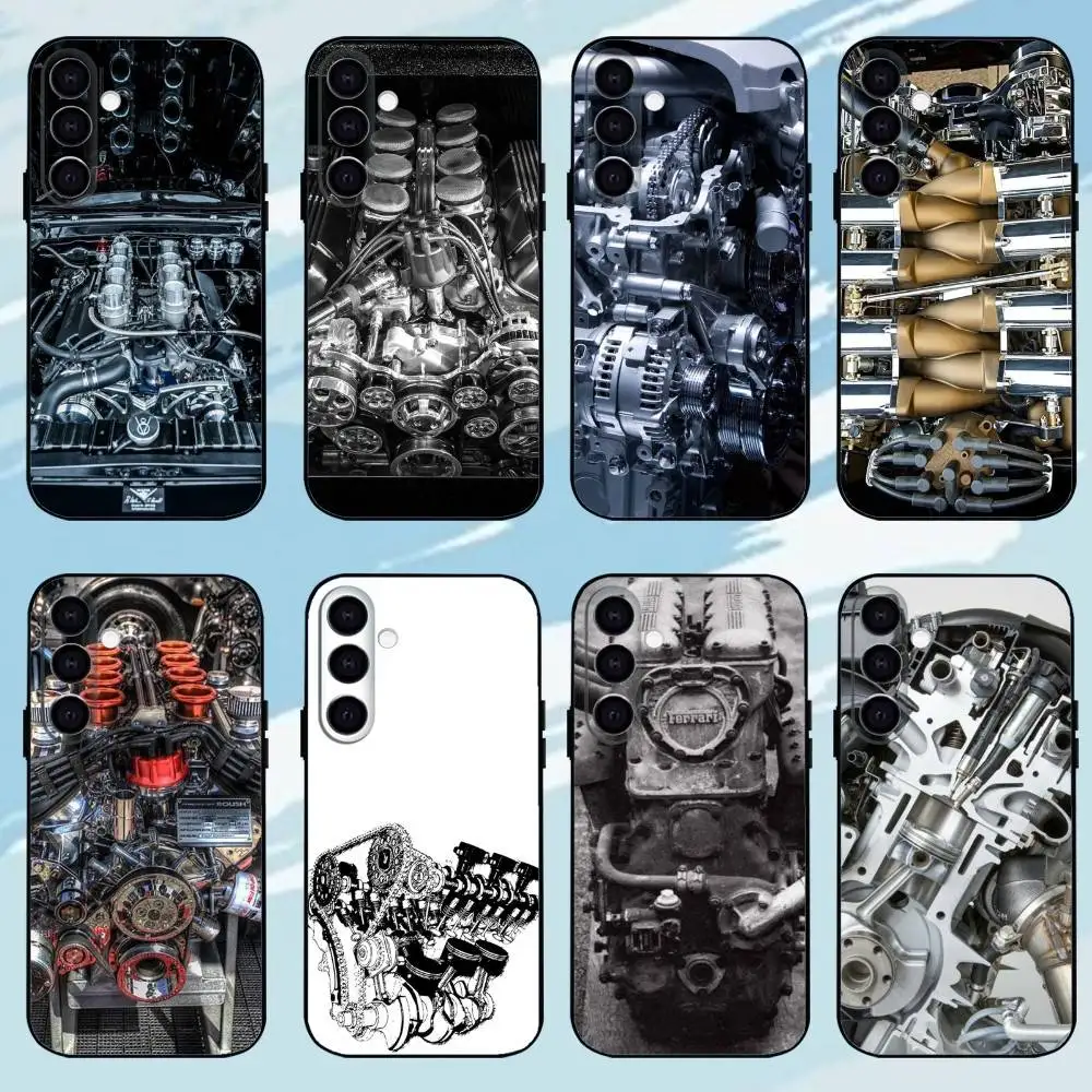 

Internal Combustion Engine Phone Case For Samsung Galaxy A73,A72,A71,A70,A53,A52,A51,Others Soft Black Shell ll