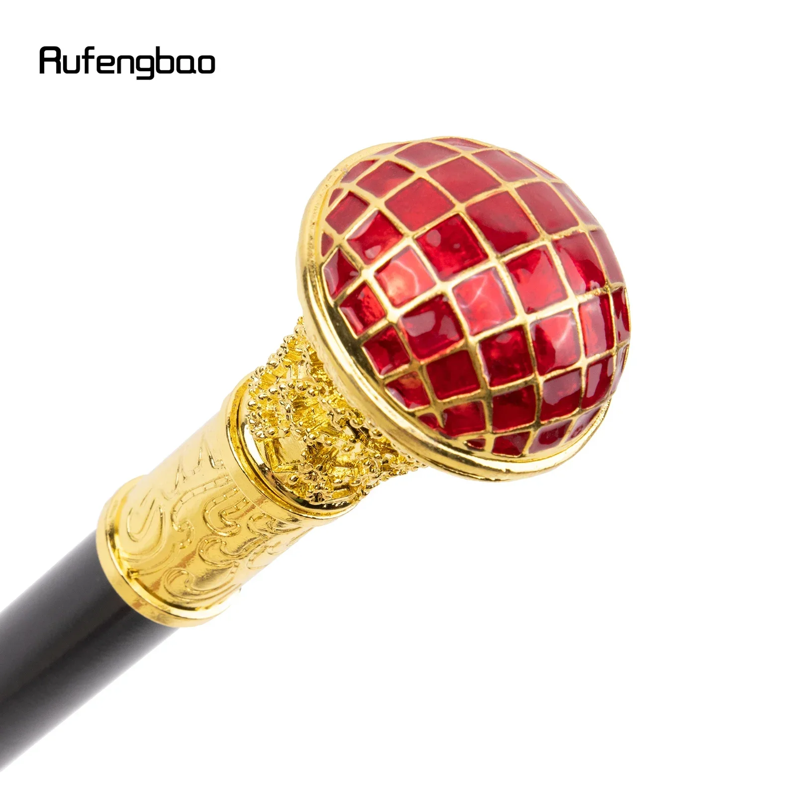 ไม้เท้าทรงลูกบอลสีแดง ดีไซน์หรูหรา สไตล์สุภาพบุรุษ สำหรับคอสเพลย์ ความยาว 90 ซม.