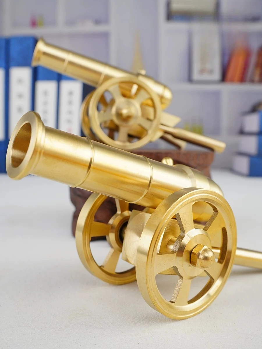 For Mini Brass Cannon Model, Full Copper Decorative Cannon for Display