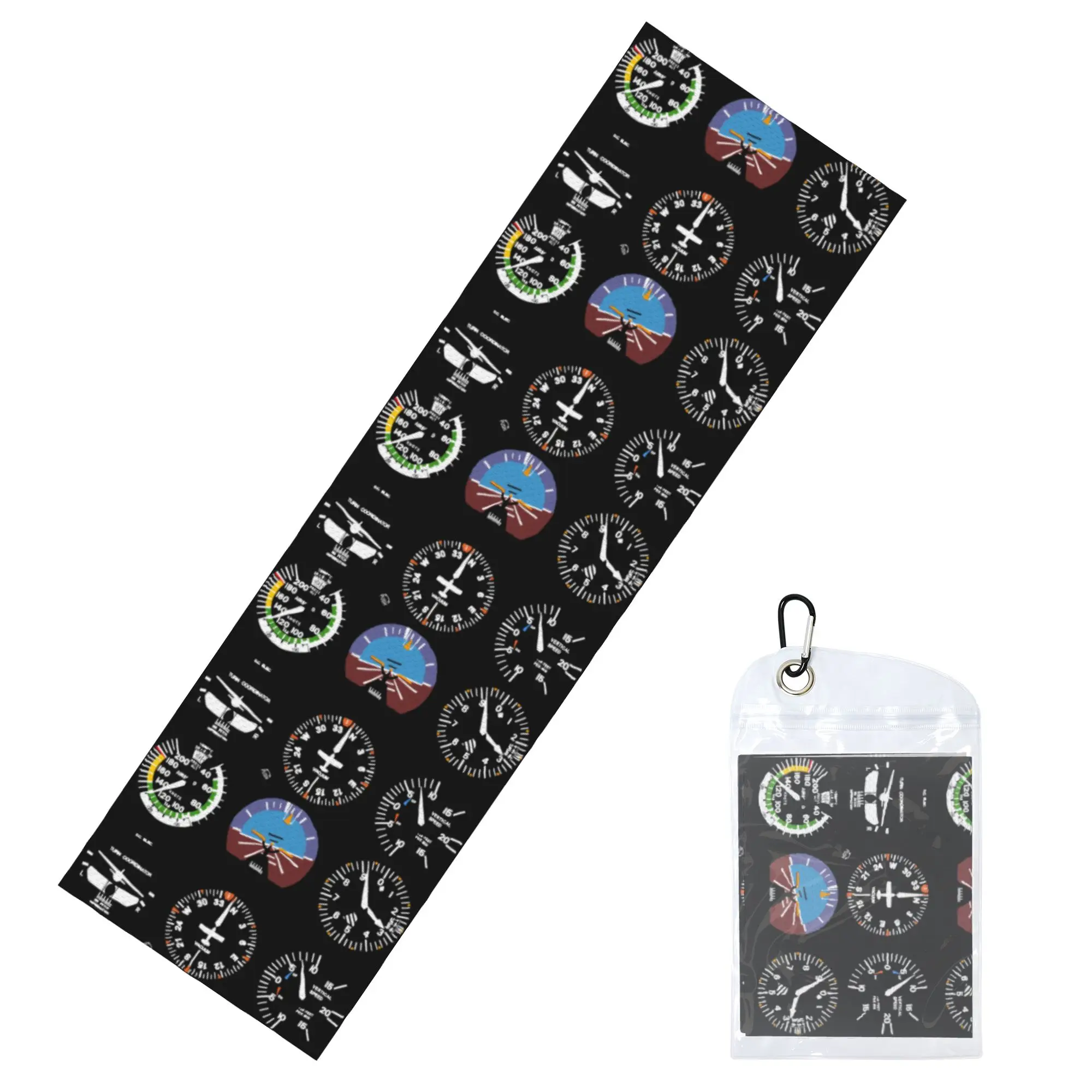 Cockpit Six Dials Flight Simulator Pilot Cold Exercise Towel Quick Drying Face Towel Aircraft Pilot Aviator Plane Sports Towels