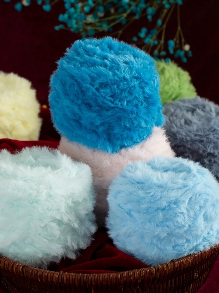 Winter 100g Super Chunky Bontgaren voor handbreien pluizig zacht warm Gehaakte lijn om Sjaal Hoed lange pluche draden Kerstmis te breien - afbeelding 2