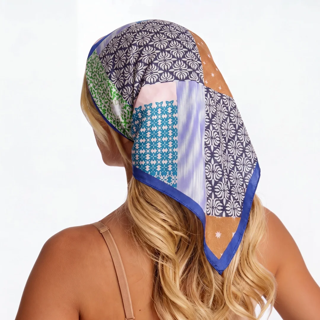 

Scarf Square Female Hijab Handkerchief Bandana Silk Scarves Woman Headscarf Luxury Fashion Print Wraps Shawl Neckerchief