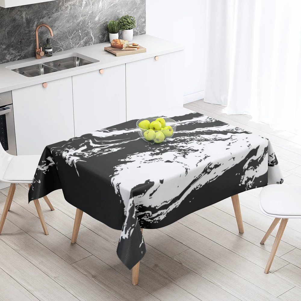 Home tablecloths for dining decoration and rectangular table accessories waterproof cloth Anti-stain restaurant abstract plant