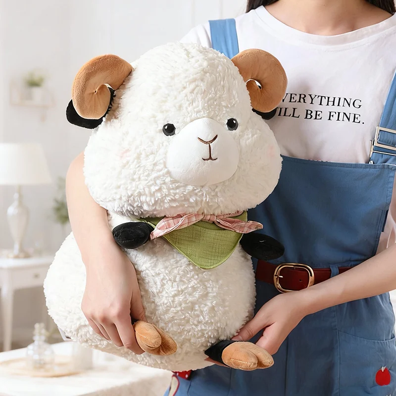 Sweet White Sheep Lam Plush Toys Hold Tulip Flower Soft Stuffed Hug Doll Plush Toy Kid Girl Birthday Christmas Gift