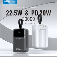 Power Bank 30000mAh, 22.5W Fast Charging Portable Charger built in cables, USB C Battery Pack, External Travel Battery Bank