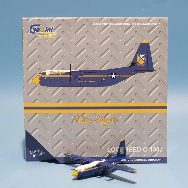 1/400 Scale GeminiJets GMUSM103 U.S. Navy C-130J Hercules Transport Aircraft Blue Angel Model Collectible Toy Gift