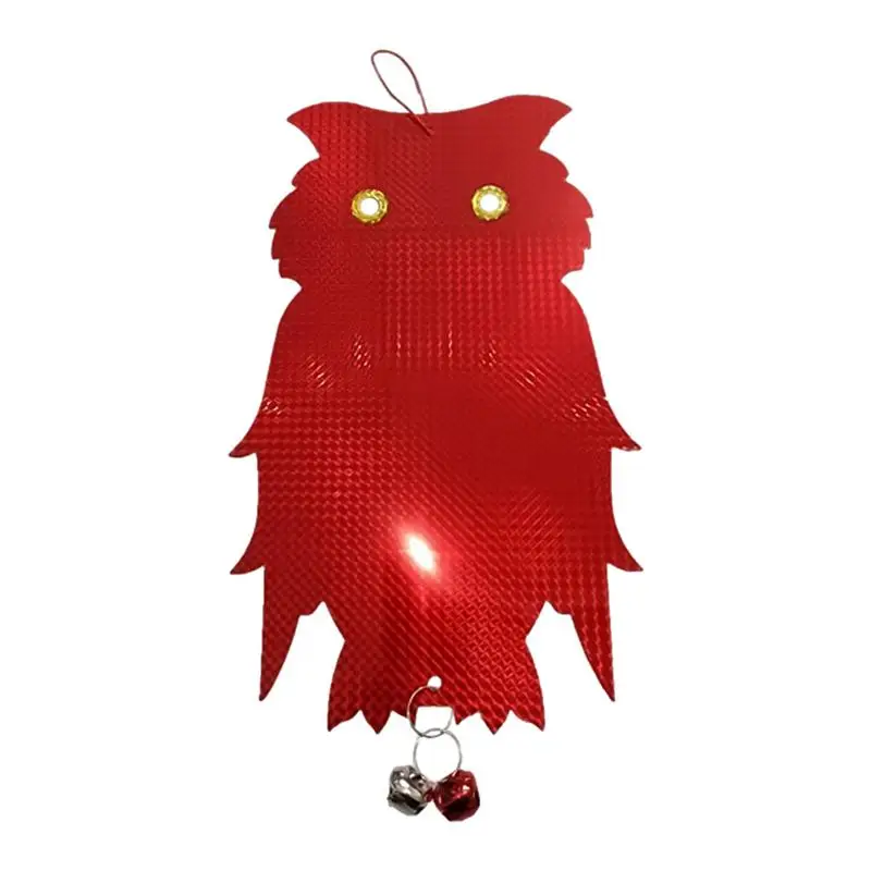 Decoy Owl To Scare Birds Hang Reflective Owl With Bell Realistic Bird Blinder Decorative Garden Supplies For Swallow Hawks