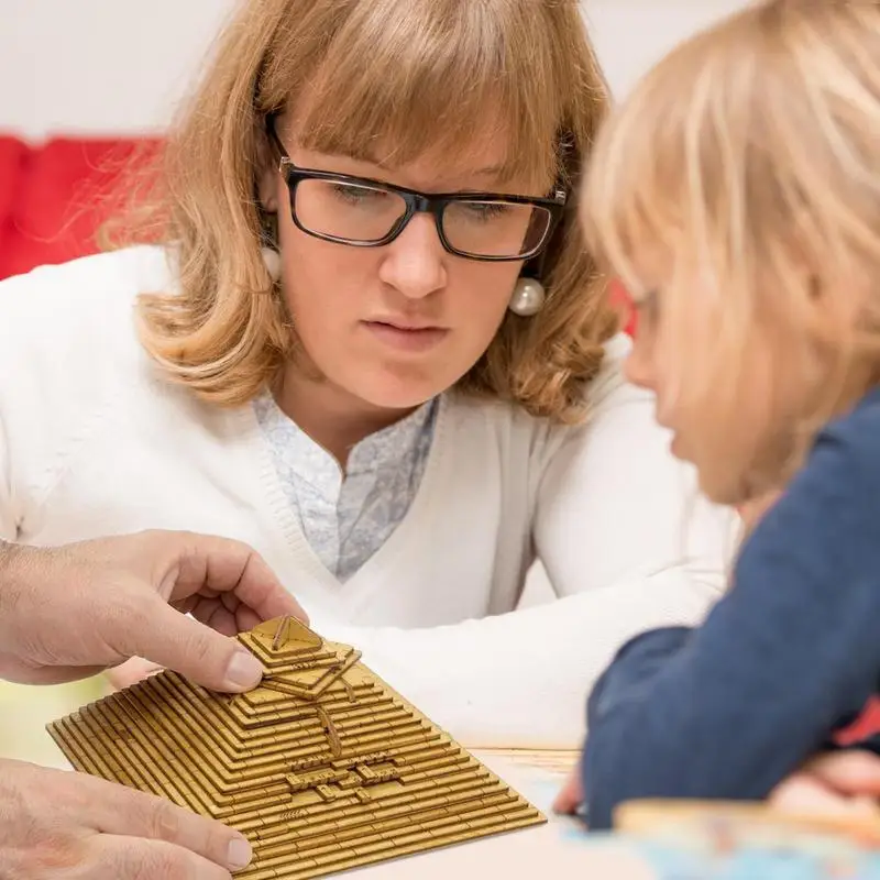 Holzpuzzle Pyramide Entschlüsselung Spielzeug Denkpuzzle Spiele Flucht Einzigartige Schweren Pyramide Puzzleschachtel Labyrinth Ornamente