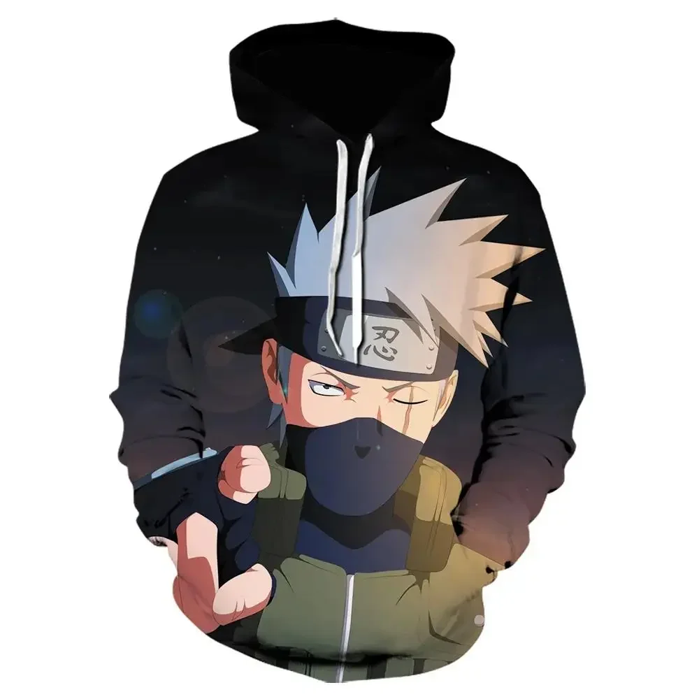 Japanese Anime Boys and Girls Hoodies Uzumaki Naruto Men\'s Hoodies 3D Printed Pullovers MINISO Men\'s Hoodies New Men\'s Clothing