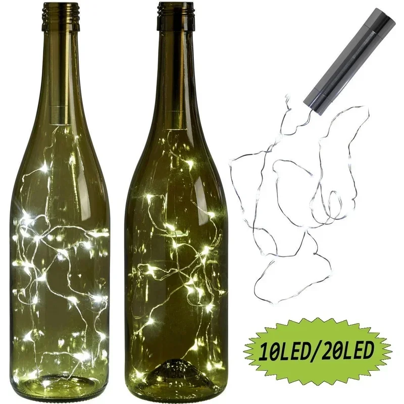 LED Cork Shaped Bottle Lights Wine Bottle Starry String Light for Festival Wedding Christmas Party Home Decor Fairy Night Lights