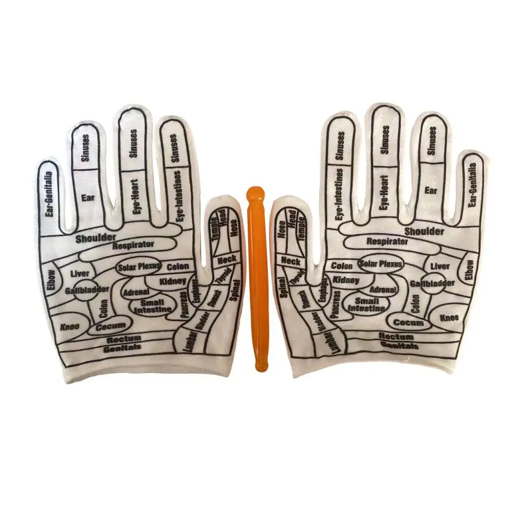 Guantes de reflexología de mano, herramientas de acupresión, masaje de manos, palo de pies, puntos de acupuntura de Spa reutilizables, alivio del dolor S K7N5