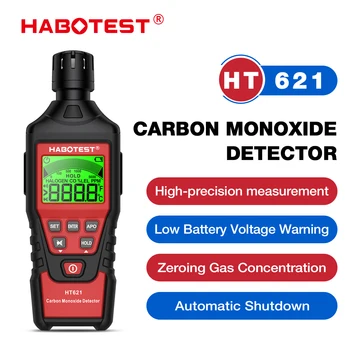 HABOTEST HT621 carbon monoxide detector alarm new photoelectric sensor professional high precision CO gas tester LCD display