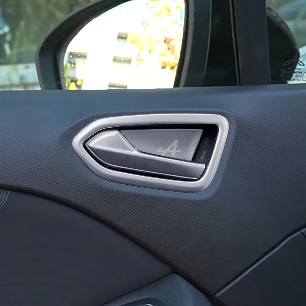 Accessories For 2023 2024 Renault Clio Arkana Captur Triber Metal Interior Door Handle Frame Trim Black Car Stickers 8pcs