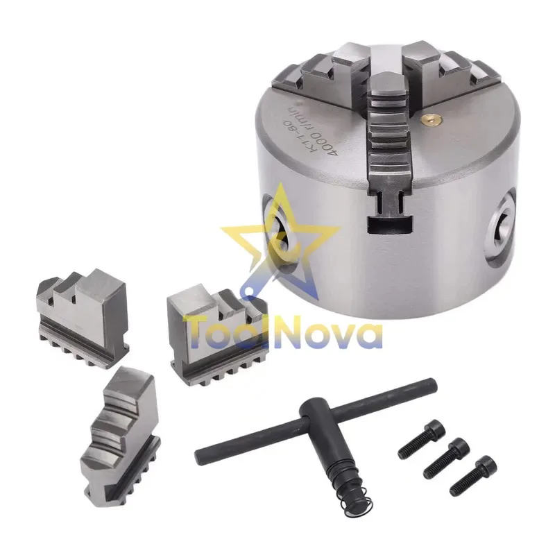 2026Hotsale* K11 80 three-jaw self-centering chuck three-jaw chuck positive jaw and reverse jaw with global chuck