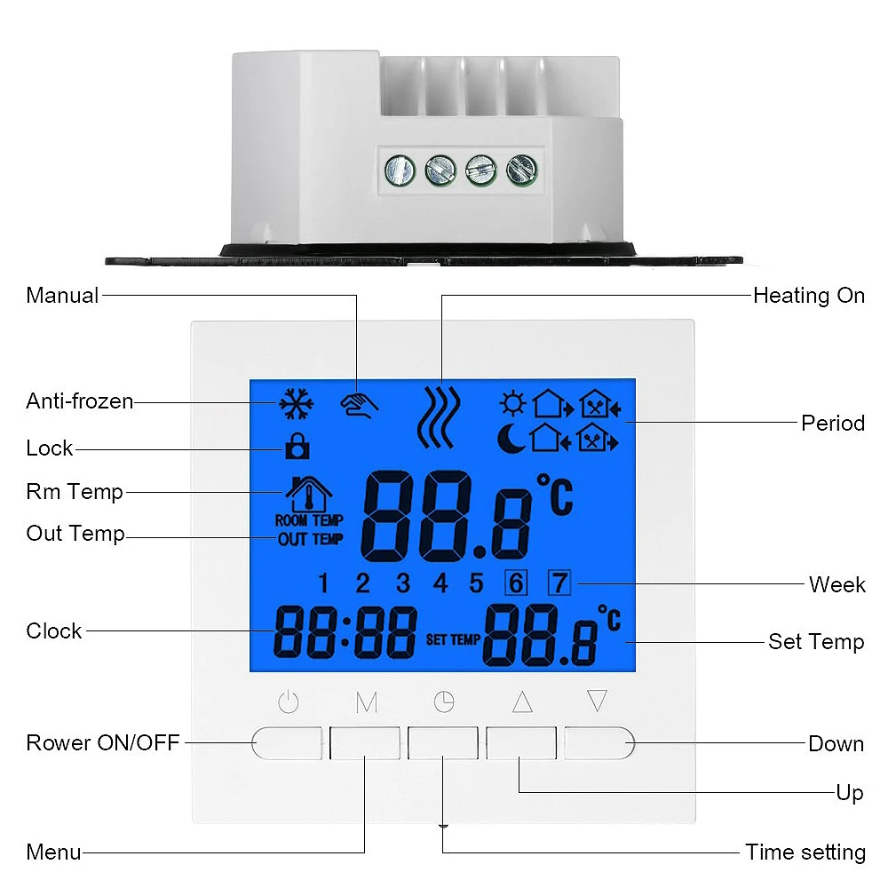 Programmierbare Temperatur Controller mit Touch Screen Glas APP intelligente wifi Programmierbare Wasser Heizung Thermostat