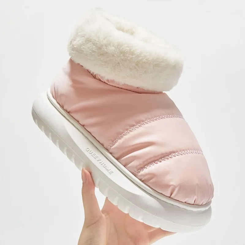 Bota de neve casual impermeável para senhoras, botas femininas, sapatos fofos quentes, fundo macio, confortável e leve, top alto, unissex, inverno