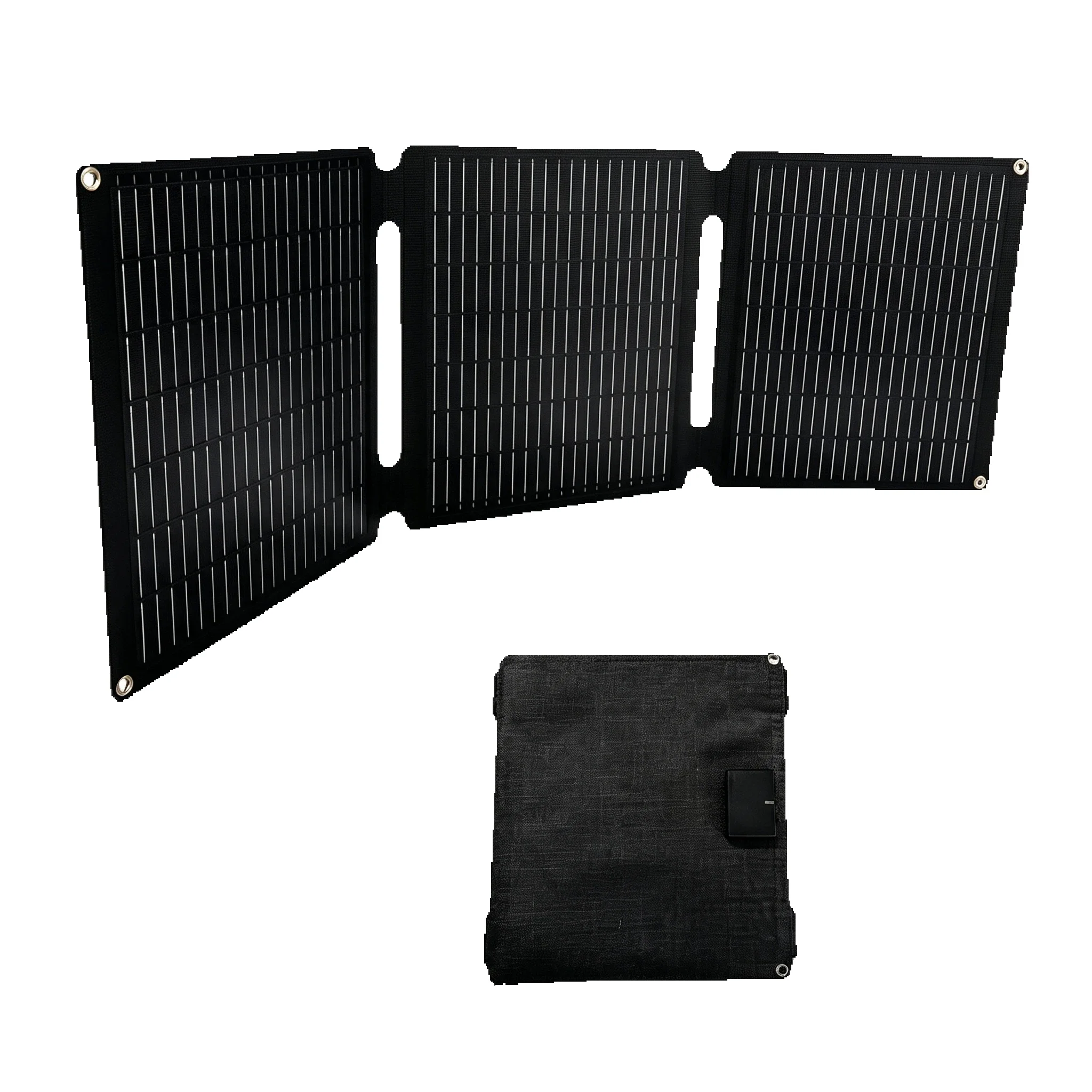 35W Faltbares Solarpanel, Tragbares Outdoor-Solarladegerät mit 1 USB-Anschluss und 1 Typ-C-Anschluss, Wasserdicht, Schnellladung für 2 Geräte gleichzeitig, Camping