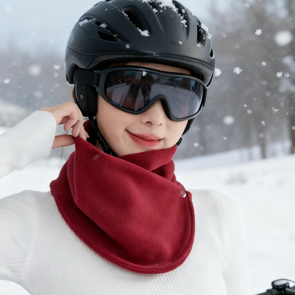 

Новые флисовые женские шарфы, классический однотонный зимний теплый шарф с искусственным воротником, женский ветрозащитный шарф, защита шеи, глушитель