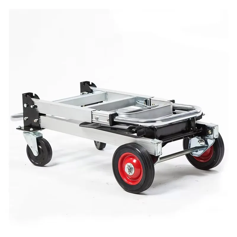 Handcart Aluminum Alloy Flatbed Silent Home Luggage Express Delivery Transportation Tool Multi Functional Portable Folding