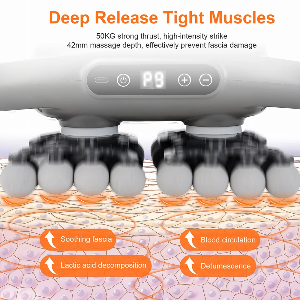 42-Heads Fascia Gun High-Frequency Vibration Body Massage Gun Back and  Waist Massager Massager Neck Shoulder Massager masajeador