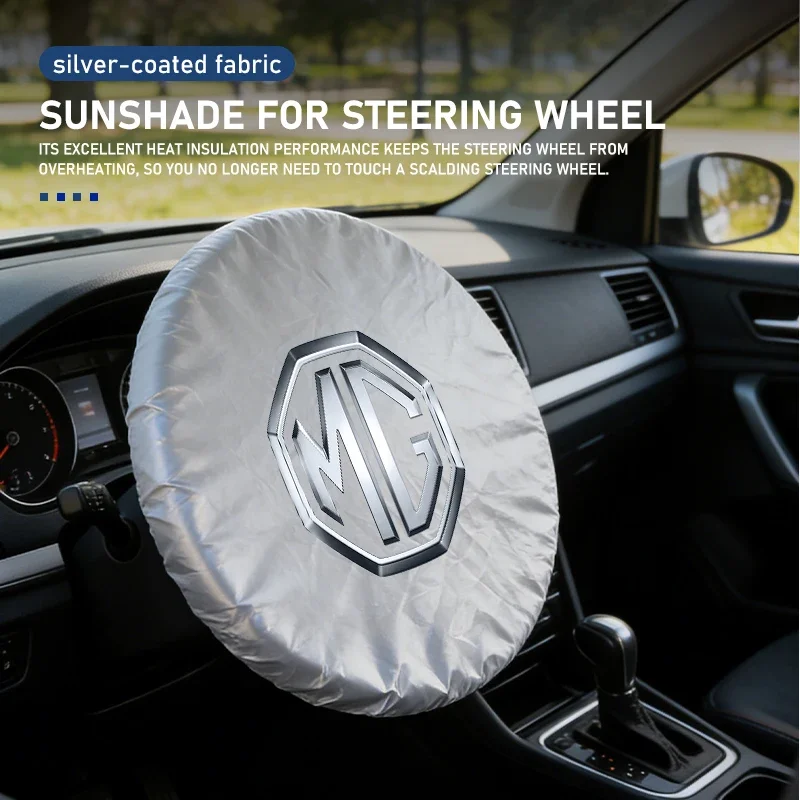 Car Steering Wheel Heat Shield Visor UV Protection Cover Fits MG7 MG6 MG5 MG4 EV ZS HS Hector GT