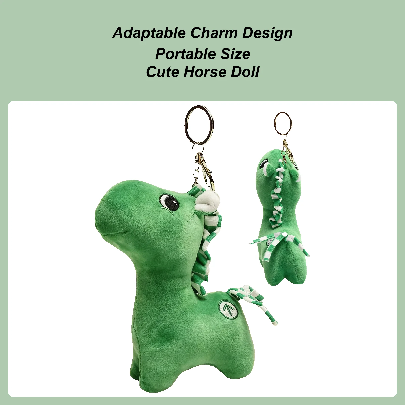 

2026 Year of the Horse keychain pendant, small green horse ornament, new year mascot, Horse themed backpack charm, new year gift