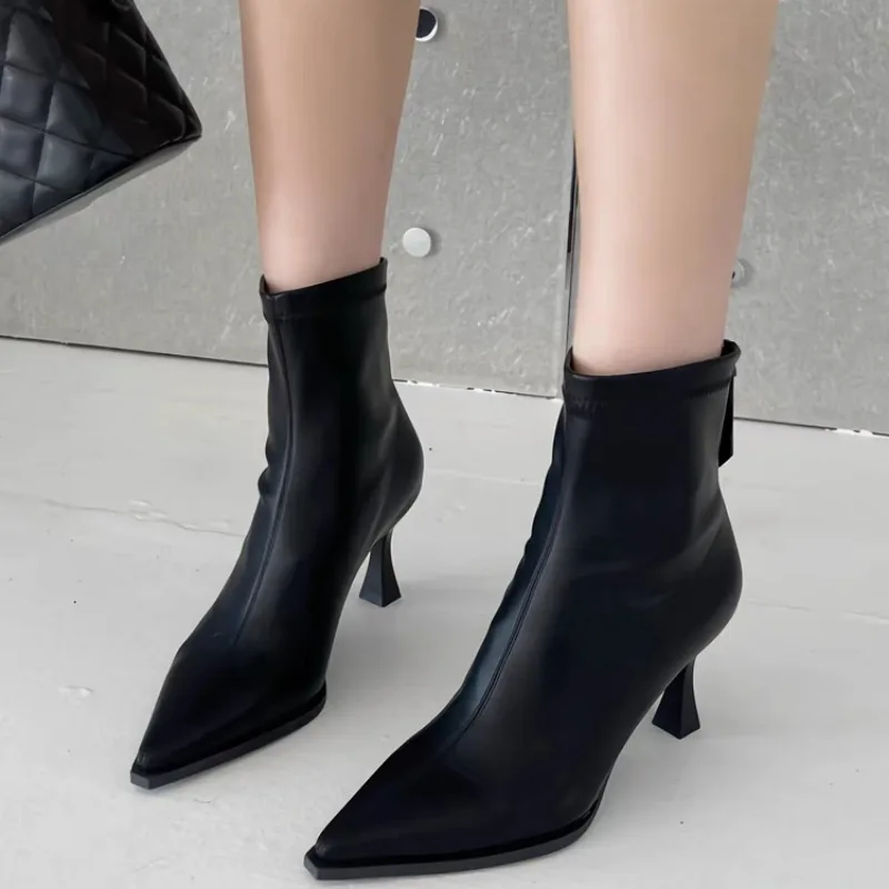 

Leopard Print Women Ankle Boots Fashion Elegant Dancing Party Prom Shoes High Heel Women's Modern Short Booties