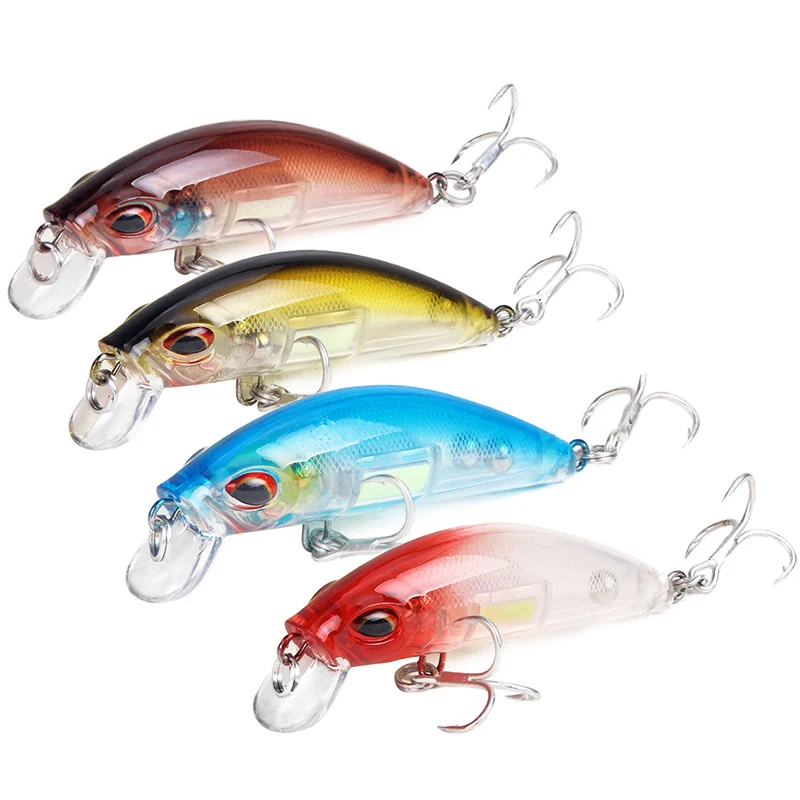 Luminous Minnow Iscas De Pesca Olhos 3D Noite Isca De Pesca Artificial Difícil Crankbaits Wobblers Com Gancho Pesca