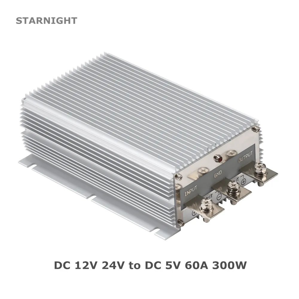 

12V 24V to 5V 60A 300W Transformer Voltage Regulator DC DC Converter Step Down Buck Module Power Supply for Car LED Solar