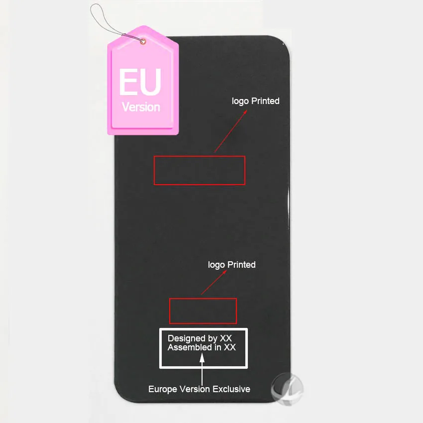 Back Glass Housing With Logo + Camera Len Frame For iPhone XR Rear Panel Battery Cover EU CE Version With Back Sticker