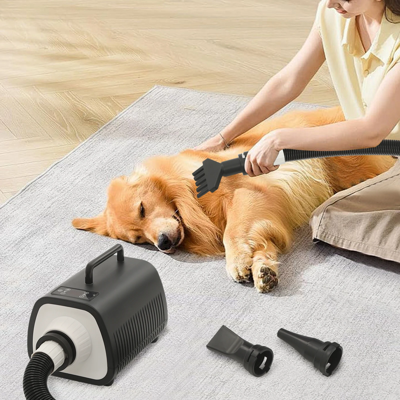 220V 2100W Haustier-Haartrockner, LED-Touchscreen, 25-60 ° C Verstellbar für die Fellpflege von Hunden und Katzen
